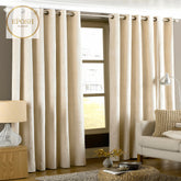 2 Pieces Plain Dyed Velvet Eyelet Curtains-Off White